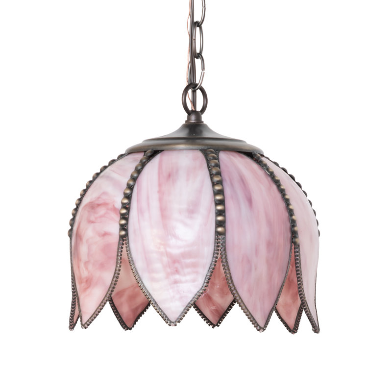 10" Wide Tulip Mini Pendant, Pink