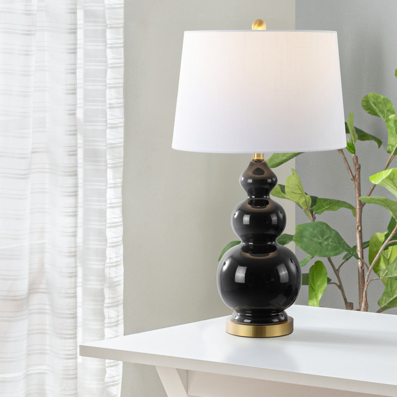 Erbe Ceramic Table Lamp, Black/Gold
