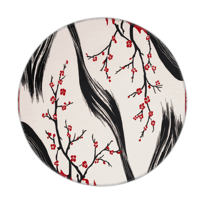Sunset Bloom Indoor And Outdoor Area Rug, Round 5'