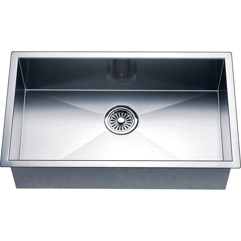 33" L x 18" W Undermount 304 Stainless Steel Single Bowl Kitchen Sink