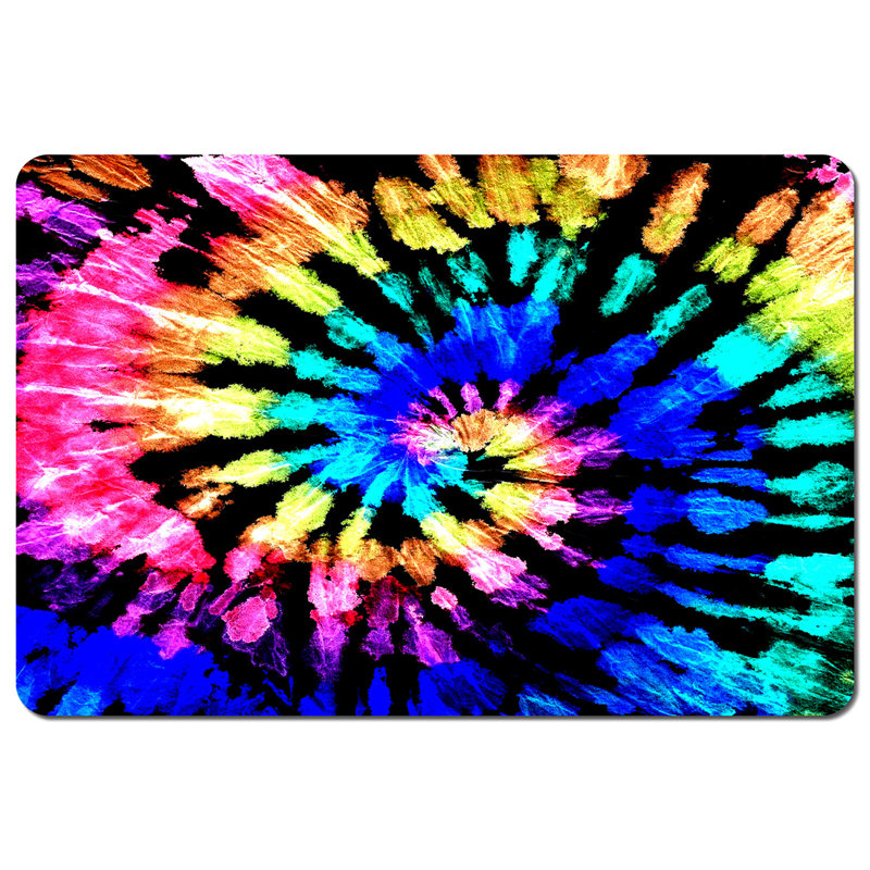 Moorhouse Polyester-Coated Hardboard Abstract Rectangle Placemat, Black