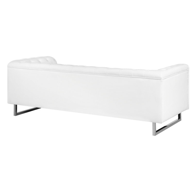 Mellal Faux Leather Sofa, White