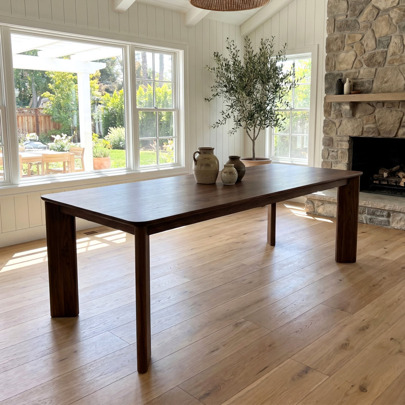 33.5"W×30"H Wood Dining Table Kitchen Table with 4 Legs, 30" H x 79" L x 33.5" W, Walnut