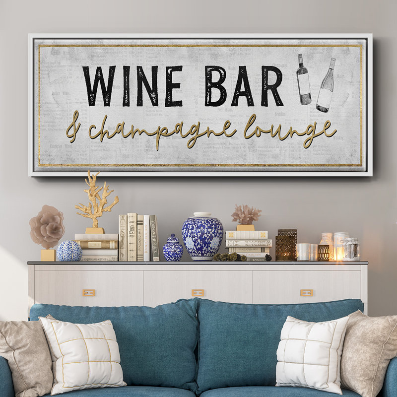 Champagne Lounge- Framed Canvas, 24" H x 60" W