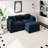 Modern Chenille Loveseat Sofa Couch With Ottoman-506217871-506217865