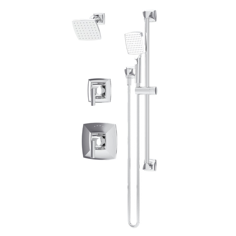 Douche en chêne OakMersion à double poignée avec douchette, Chrome poli