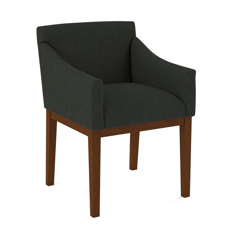 Upholstered Arm Chair, Salvador Asphalt, English Saddle