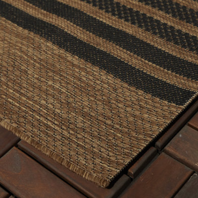 Sophia Black Brown Geometric Rug