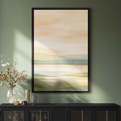 Framed Canvas Wall Art - Vintage Abstract Wall Prints for Bedroom - 16"x24"