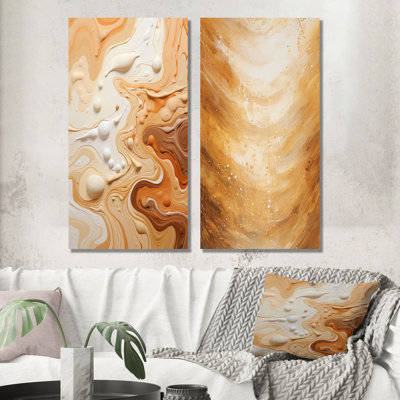 Abstrait Mirage Macchiato - Ensemble de 2 reproductions d'art sur toile