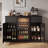  Coffee Bar Cabinet With Mini Fridge Space And Wine Storage, Buffet Sideboard For Kitchen And Dining Room,55.1"W Black-1864128301