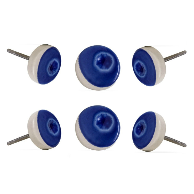 Paquet multiple de poignées champignon surdimensionné double de 1,6 po de diamètre Double Vison, Bleu foncé