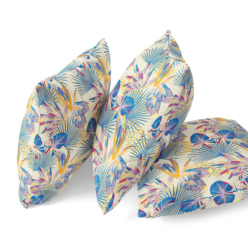  Coussin en suède illusion avec insert Illusion, H 20 po x l 20 po, Bleu/crème