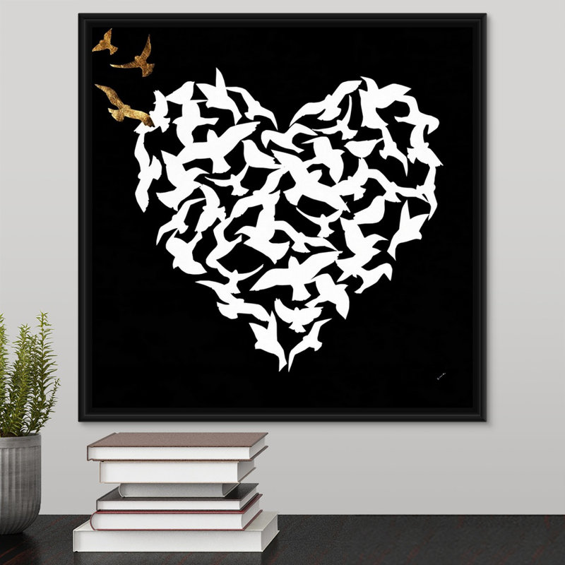 « cardiaque aflutter ii », impression sur toile, H 17,7 po x l 17,7 po x p 1,75 po, Cadre flottant noir