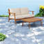 Canapés de patio modernes, ensemble durable en bois d'acacia avec coussins confortables, confort extérieur