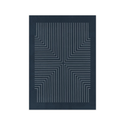 Mid Century Geometric Blue Original - Print
