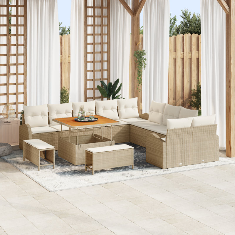 124cm Wide Patio Sofa with Cushions