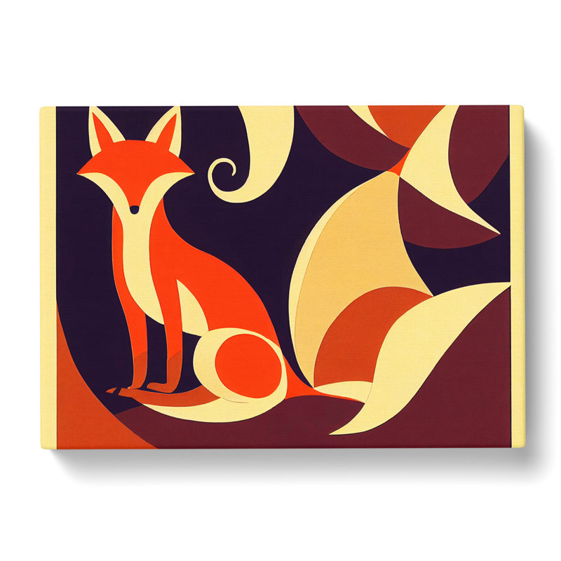 Fox Art Nouveau Abstract - Wrapped Canvas, 35cm H x 50cm W x 3cm D