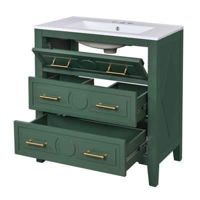 30'' Bathroom Vanity with Ceramic Sink Combo