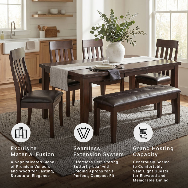Bartons Bluff Extendable Solid Wood Base Dining Table