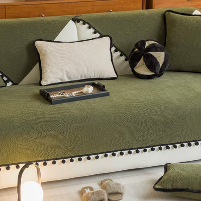 Chenille Box Cushion Sofa Slipcover