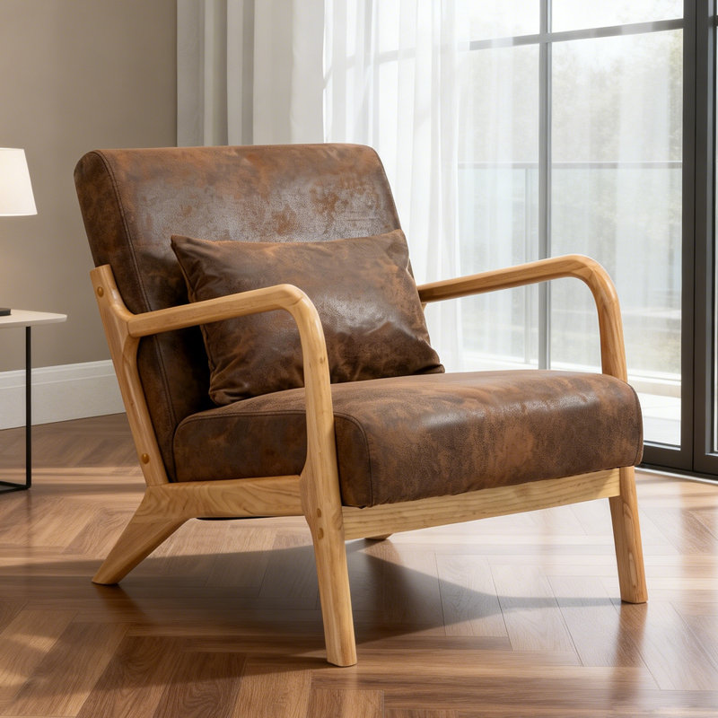 Fauteuil d'appoint 22,8 po Mid Century, Brown