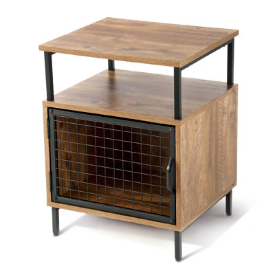 Table de bout avec plateau en bois massif avec rangement