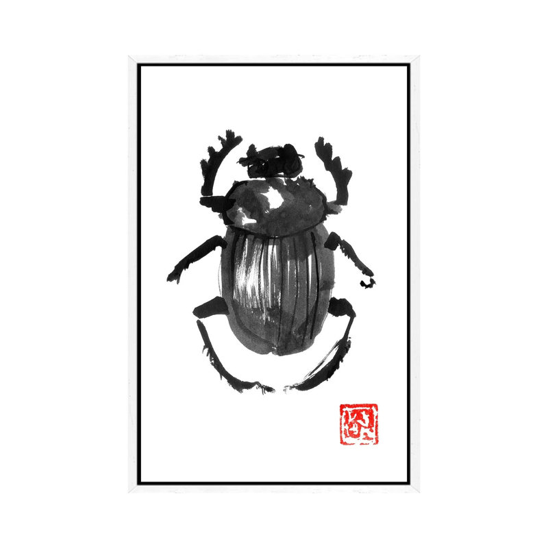 Beetle by Péchane - Painting on Canvas, 152.5 cm H x 101.5 cm W, White Framed