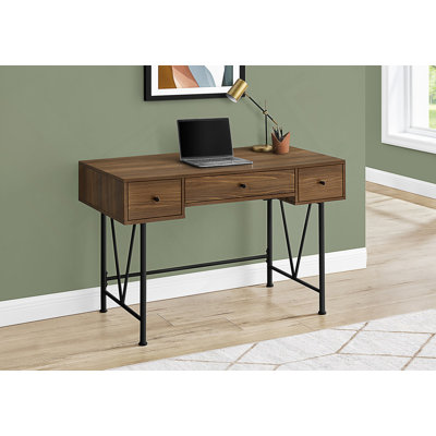 Bureau d'ordinateur moderne avec tiroirs de rangement pour le bureau personnel et les espaces de travail pour ordinateur portable.