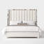 Structure de grand lit Gerasim avec tête de lit haute de 57 po, lit plateforme tapissier en velours, crème-329664387-329664445