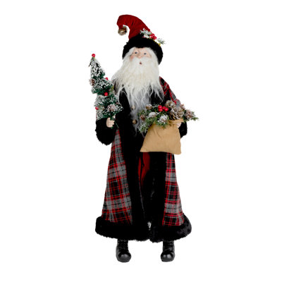 Plaid Santa with Frosted Pine Accents