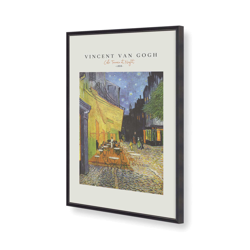 «Van Terrace» par Van Gogh's Cafe, Reproduction encadrée sans passe-partout, Zinc patiné, H 15,25 po x l 12,25 po x P 1,25 po