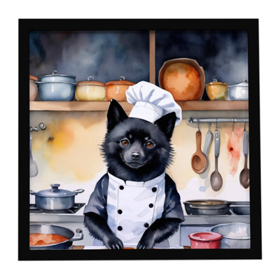 Schipperke The Chef Framed Metal Print