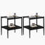 Ensemble de 2 tables de bout rectangulaires, plateau en verre trempé avec panneau de fibres à densité moyenne, table de salon moderne-1419296160-1419296164