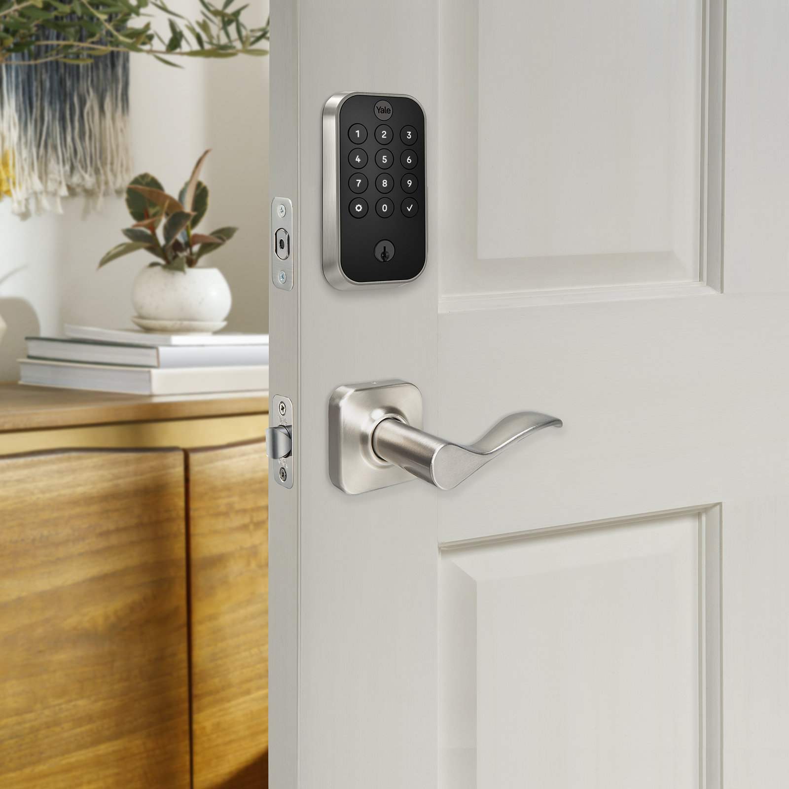 Yale Assure Lock Keypad with Bluetooth and Norwood Lever in Satin Nickel  Wayfair