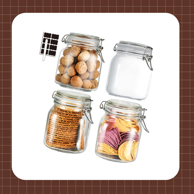 Glass Jars with Airtight Lids Easy to Carry Storage Container for