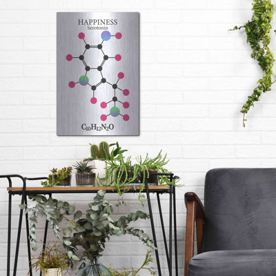 Serotonin Molecule', Metal Wall Art