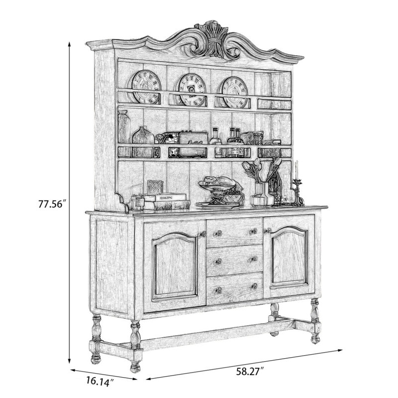 Nut-brown Solid + Manufactured Wood Sideboard