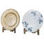 2 Piece Brown Wood Plate Display Stands