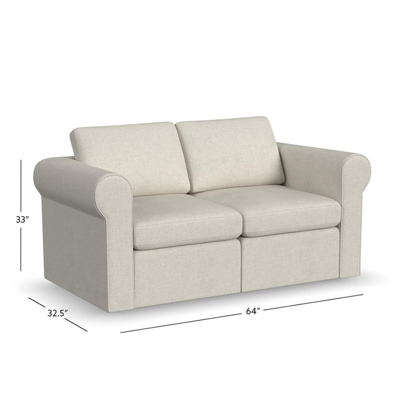 Causeuse modulaire à 2 places Lockheart, Beige