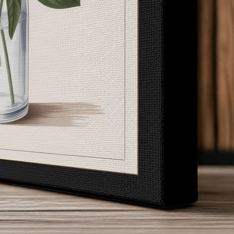 Arrangement in Glass Botanical 1 Piece Wrapped Canvas Wall Art, 18x12 - 45.7 x 30.5 cm, Black Border