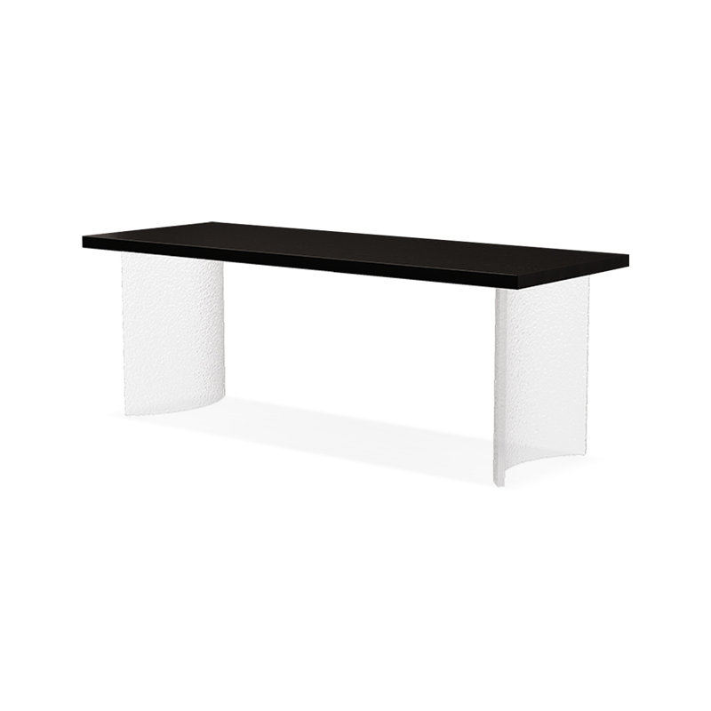 Bureau rectangulaire en bois massif noir, H 29,53 po x l 78,74 po x P 35,43 po 