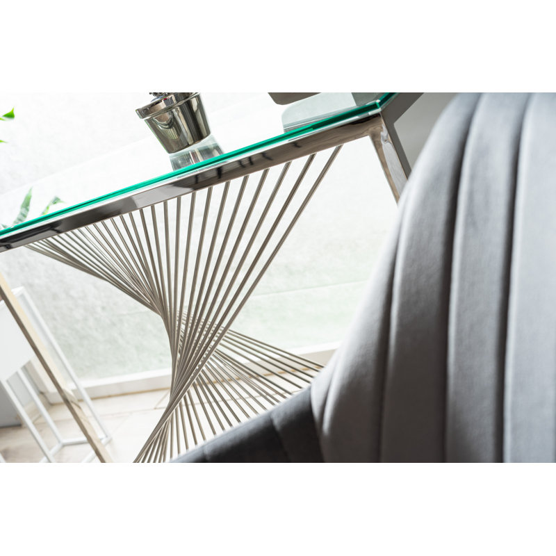 Cherita 120cm Glass Top Console Table
