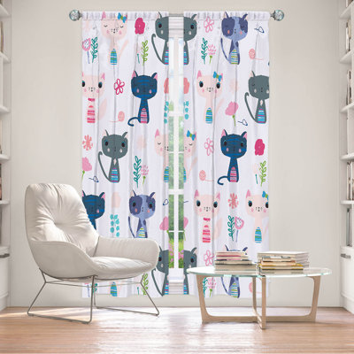 Paire de rideaux obscurcissant en polyester Ellasyn