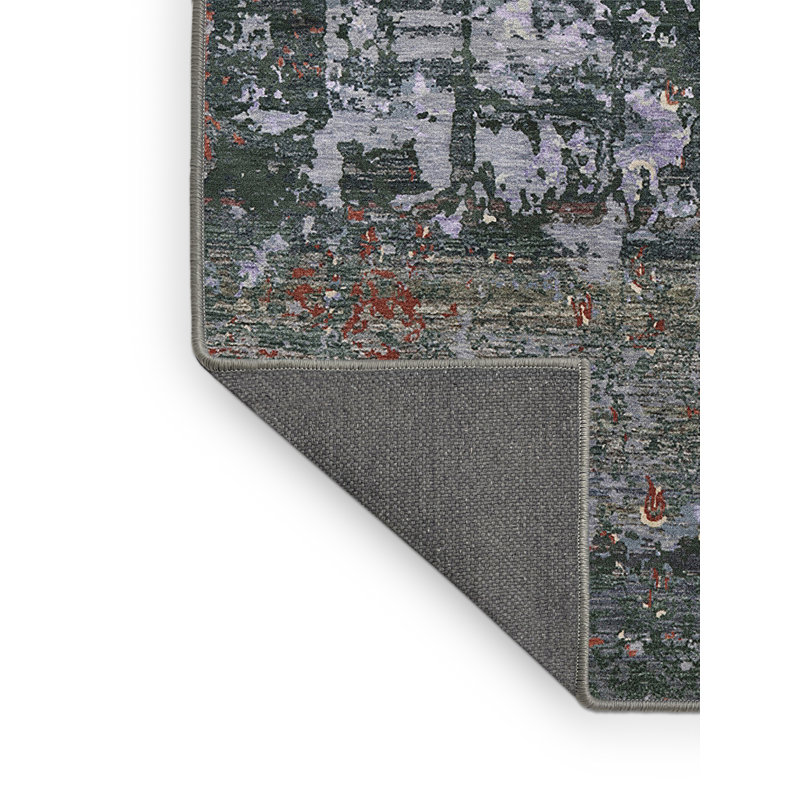 Tapis abstrait vert / gris, Rectangle 5 pi x 8 pi