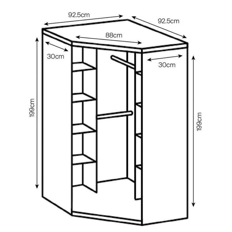 Nemaha 2 Door Manufactured Wood Wardrobe