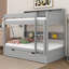 Lit superposé avec rangement et lit gigogne, structure de lit superposé en bois peu encombrante avec tablettes de chevet-156605857-156605859