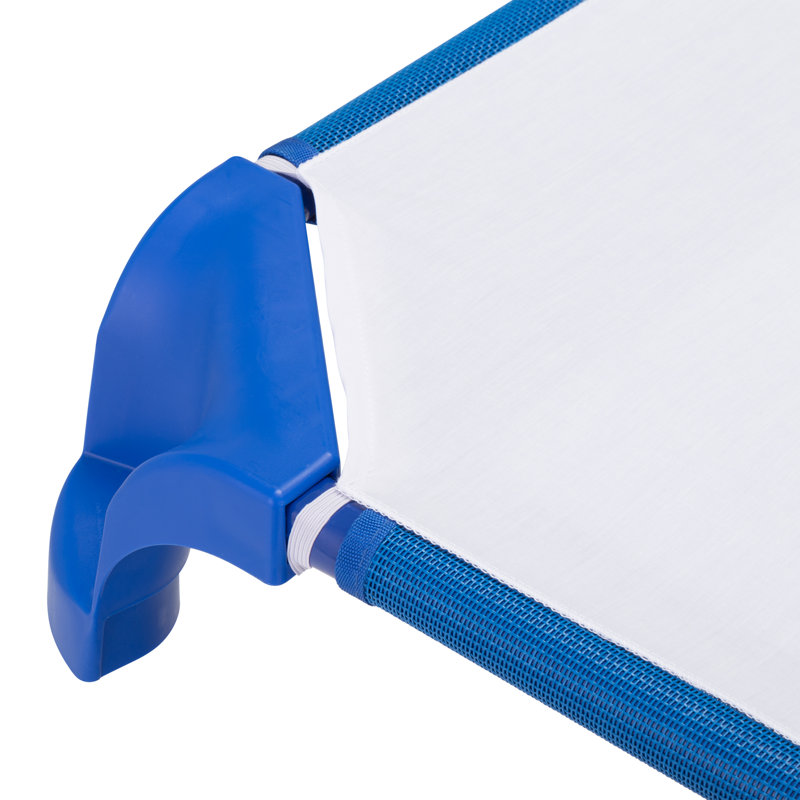 Ensemble de 24 lits de garderie robustes en tissu empilable, Bleu, Standard