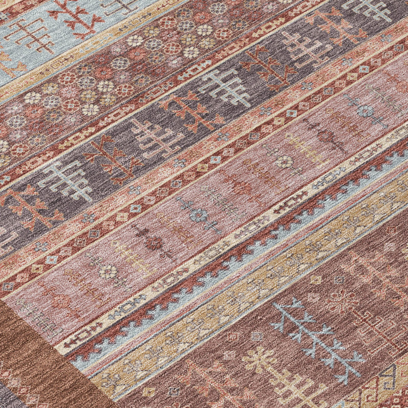Machine Washable Indoor/Outdoor Meredith ACN2160 Striped Rug, Runner 2'3" x 7'6"
