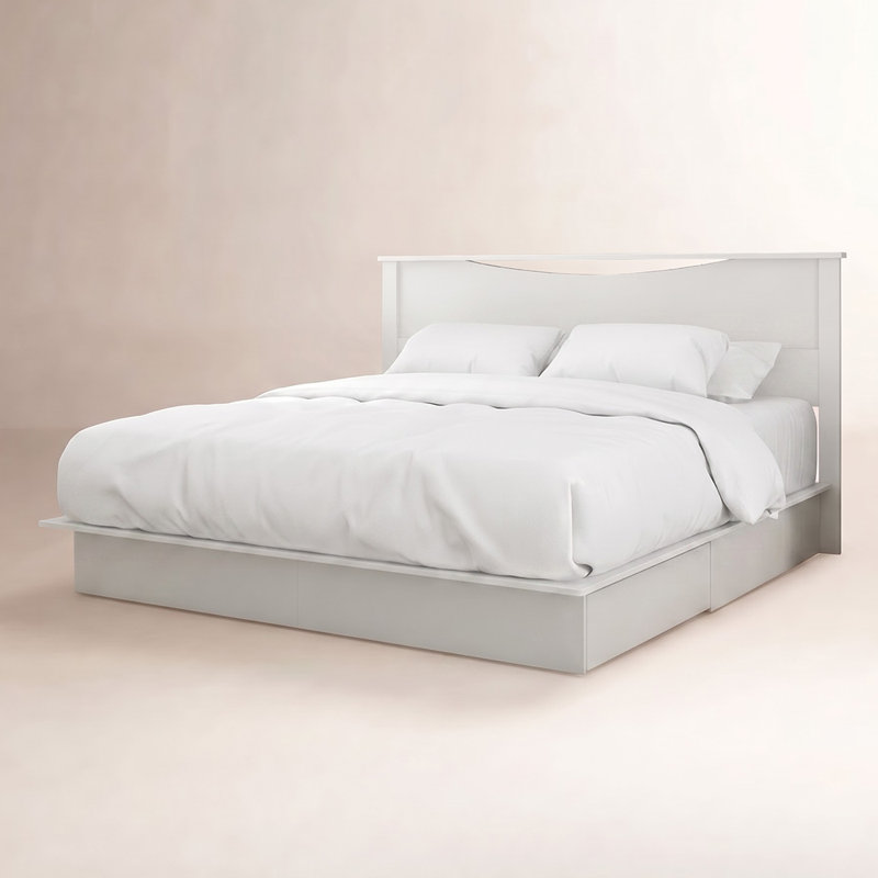 Step One Full/Queen Platform Bed, White